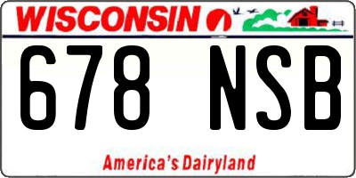 WI license plate 678NSB