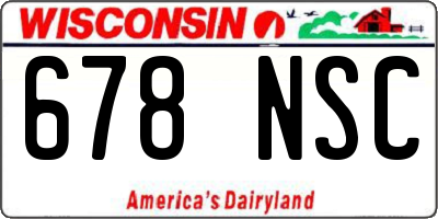 WI license plate 678NSC