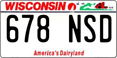 WI license plate 678NSD