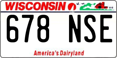 WI license plate 678NSE