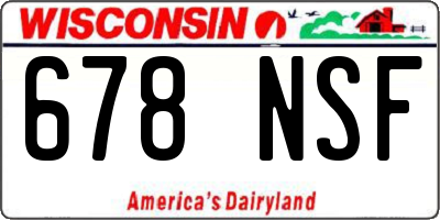 WI license plate 678NSF