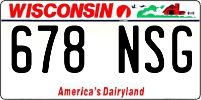 WI license plate 678NSG