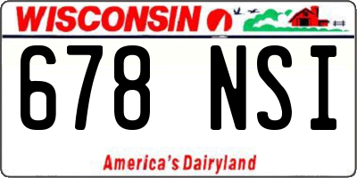 WI license plate 678NSI