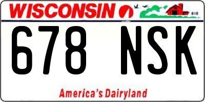 WI license plate 678NSK