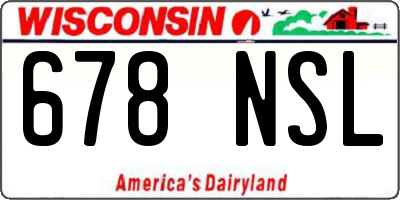 WI license plate 678NSL