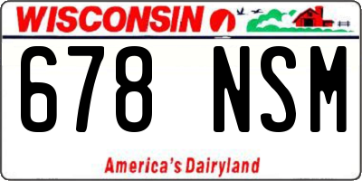WI license plate 678NSM