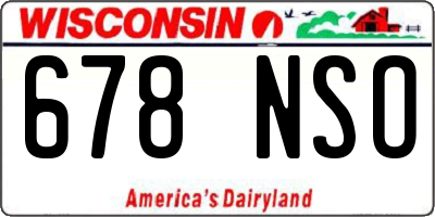 WI license plate 678NSO