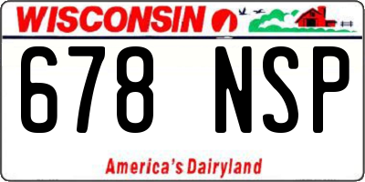WI license plate 678NSP