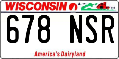 WI license plate 678NSR