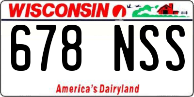 WI license plate 678NSS