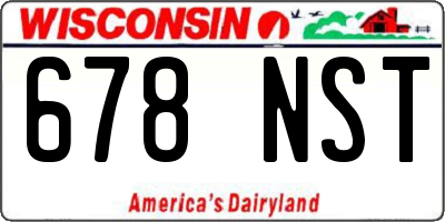 WI license plate 678NST