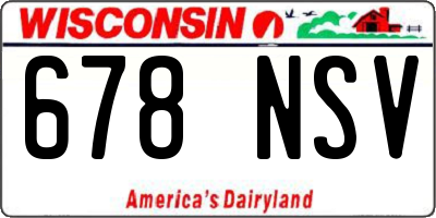 WI license plate 678NSV