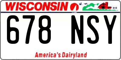 WI license plate 678NSY
