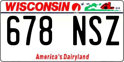 WI license plate 678NSZ
