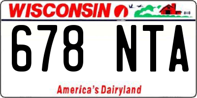 WI license plate 678NTA