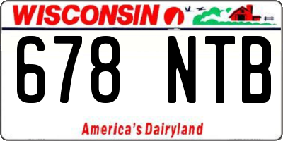 WI license plate 678NTB