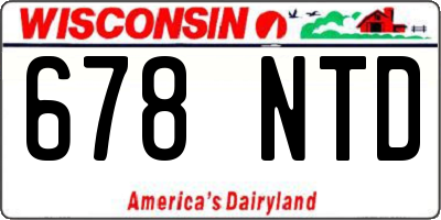 WI license plate 678NTD