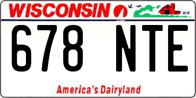 WI license plate 678NTE