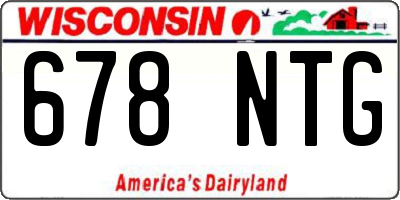 WI license plate 678NTG
