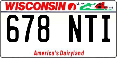 WI license plate 678NTI