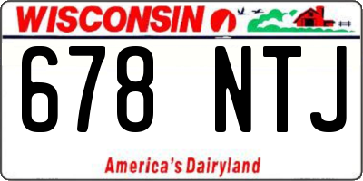WI license plate 678NTJ