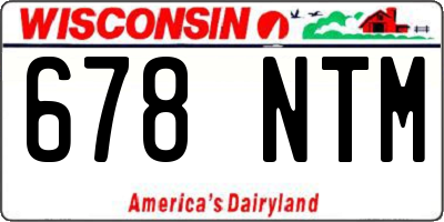 WI license plate 678NTM