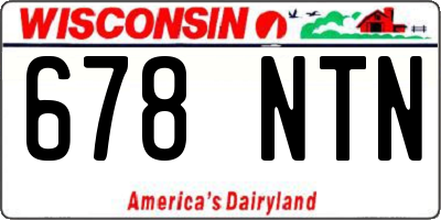 WI license plate 678NTN