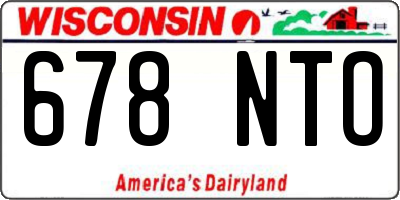 WI license plate 678NTO