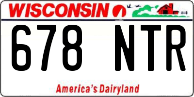 WI license plate 678NTR