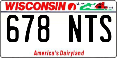 WI license plate 678NTS