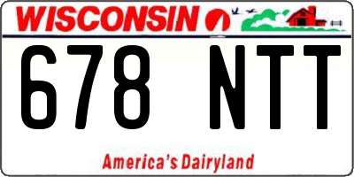 WI license plate 678NTT