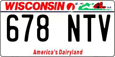 WI license plate 678NTV