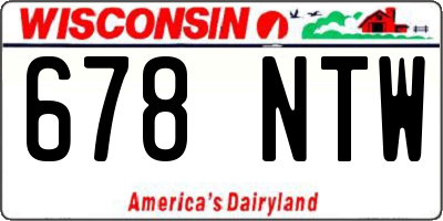 WI license plate 678NTW