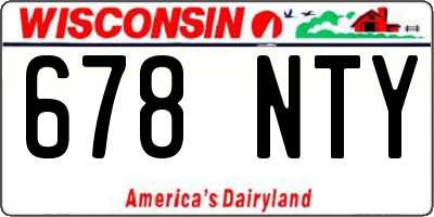 WI license plate 678NTY