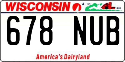 WI license plate 678NUB