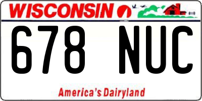 WI license plate 678NUC