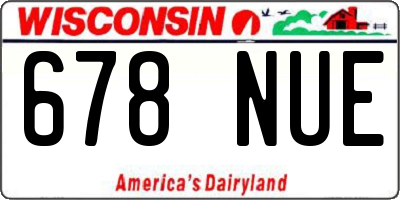 WI license plate 678NUE