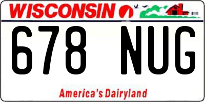 WI license plate 678NUG