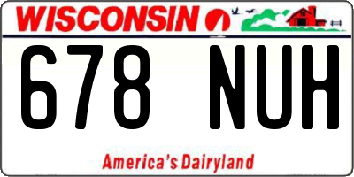 WI license plate 678NUH
