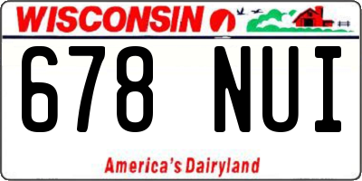 WI license plate 678NUI