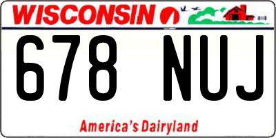 WI license plate 678NUJ