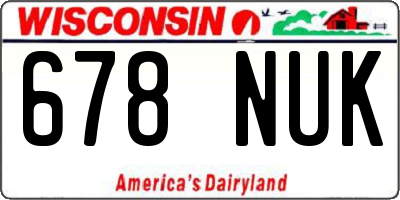 WI license plate 678NUK