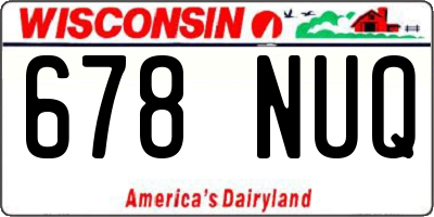 WI license plate 678NUQ