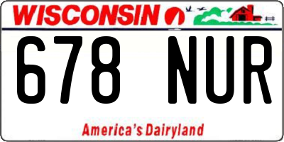 WI license plate 678NUR