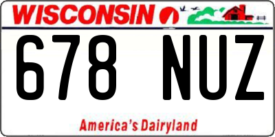 WI license plate 678NUZ