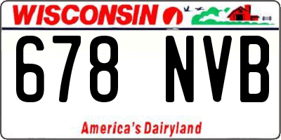 WI license plate 678NVB