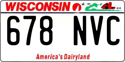 WI license plate 678NVC
