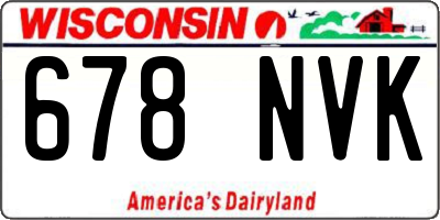 WI license plate 678NVK