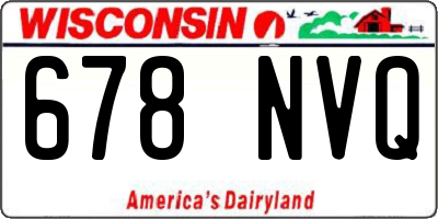 WI license plate 678NVQ