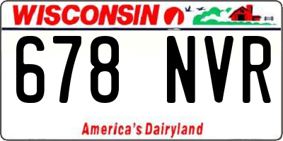 WI license plate 678NVR